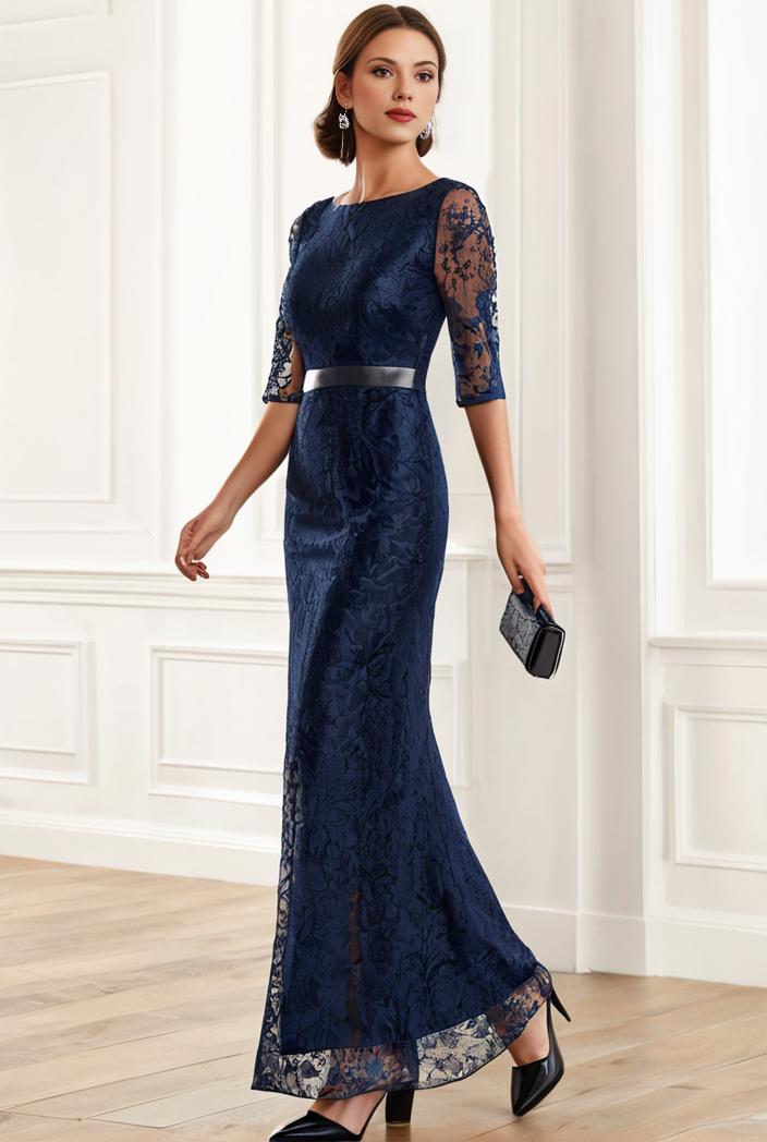 3 4 sleeve bodycon plunging back sequin evening dress 100009