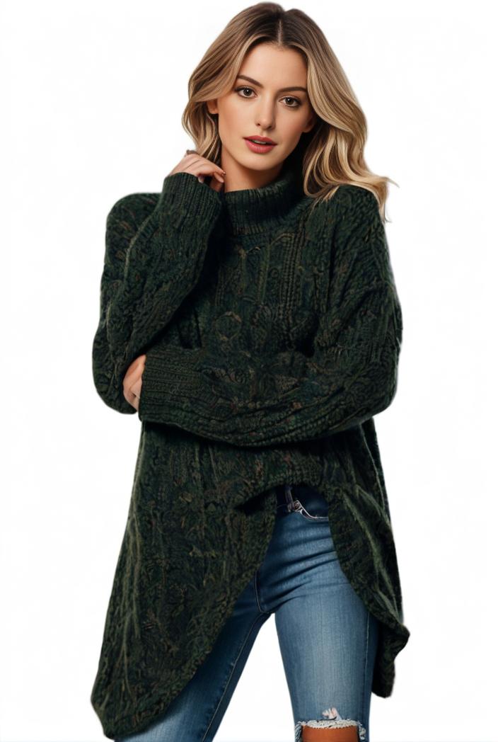 plus size casual sweater women s plus solid tassel trim long sleeve cowl neck high stretch jumper 101753