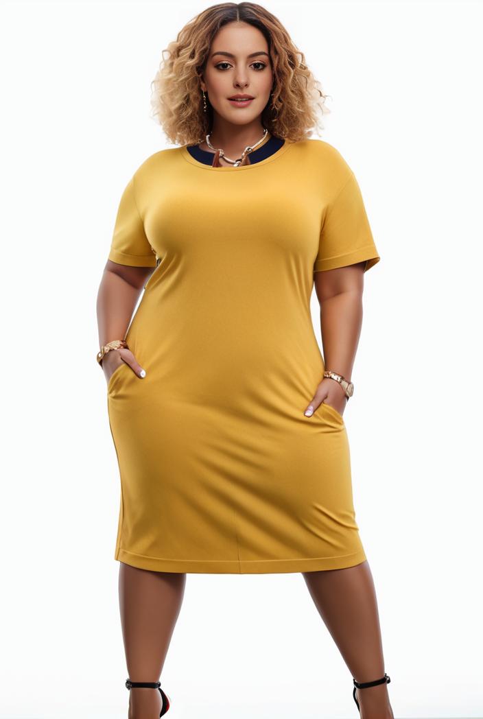 plus size faith letter print short sleeve midi dress with pockets women s plus slight stretch casual dress 102037