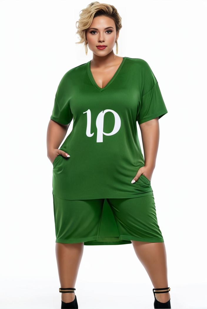 plus size faith letter print short sleeve midi dress with pockets women s plus slight stretch casual dress 108512