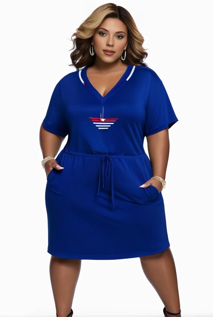 plus size faith letter print short sleeve midi dress with pockets women s plus slight stretch casual dress 108530