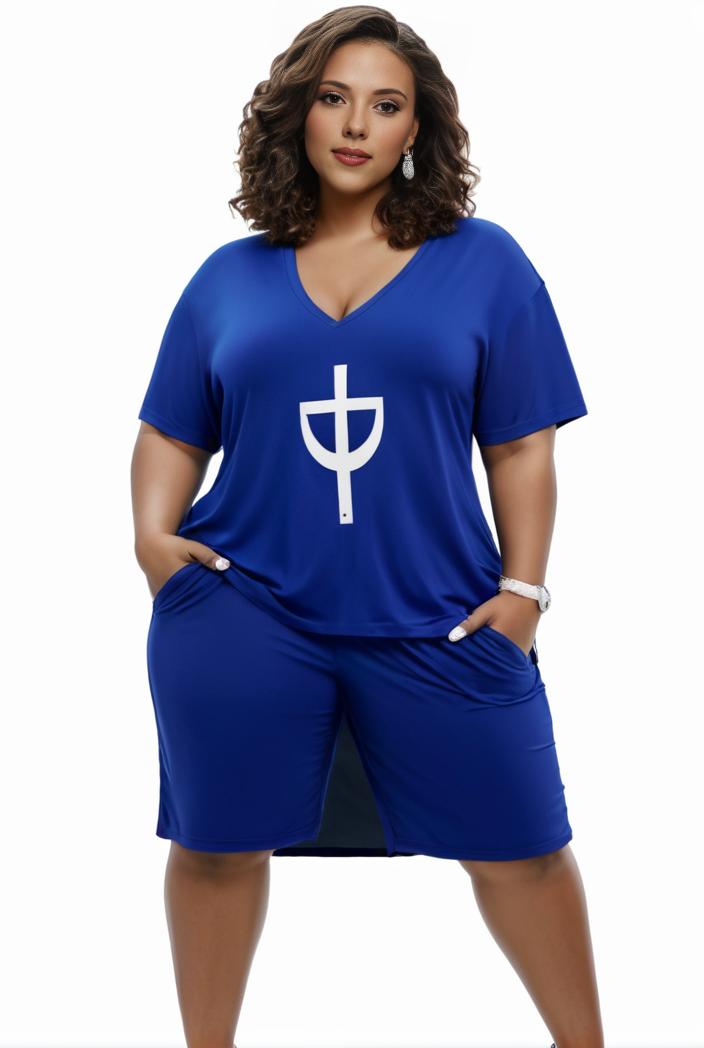 plus size faith letter print short sleeve midi dress with pockets women s plus slight stretch casual dress 108534