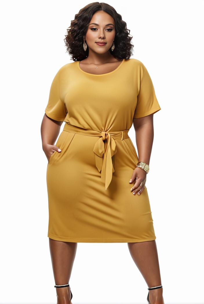 plus size faith letter print short sleeve midi dress with pockets women s plus slight stretch casual dress 108541