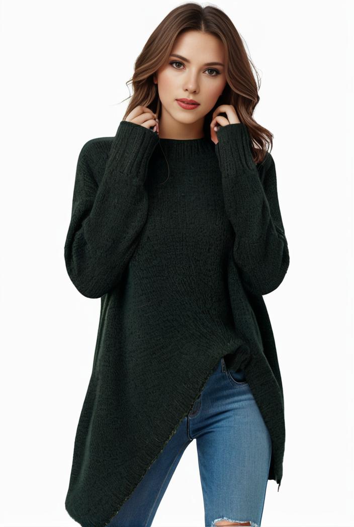 plus size casual sweater women s plus solid tassel trim long sleeve cowl neck high stretch jumper 113162