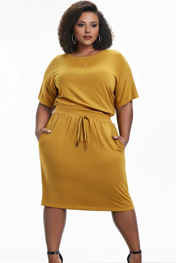 plus size faith letter print short sleeve midi dress with pockets women s plus slight stretch casual dress 113475