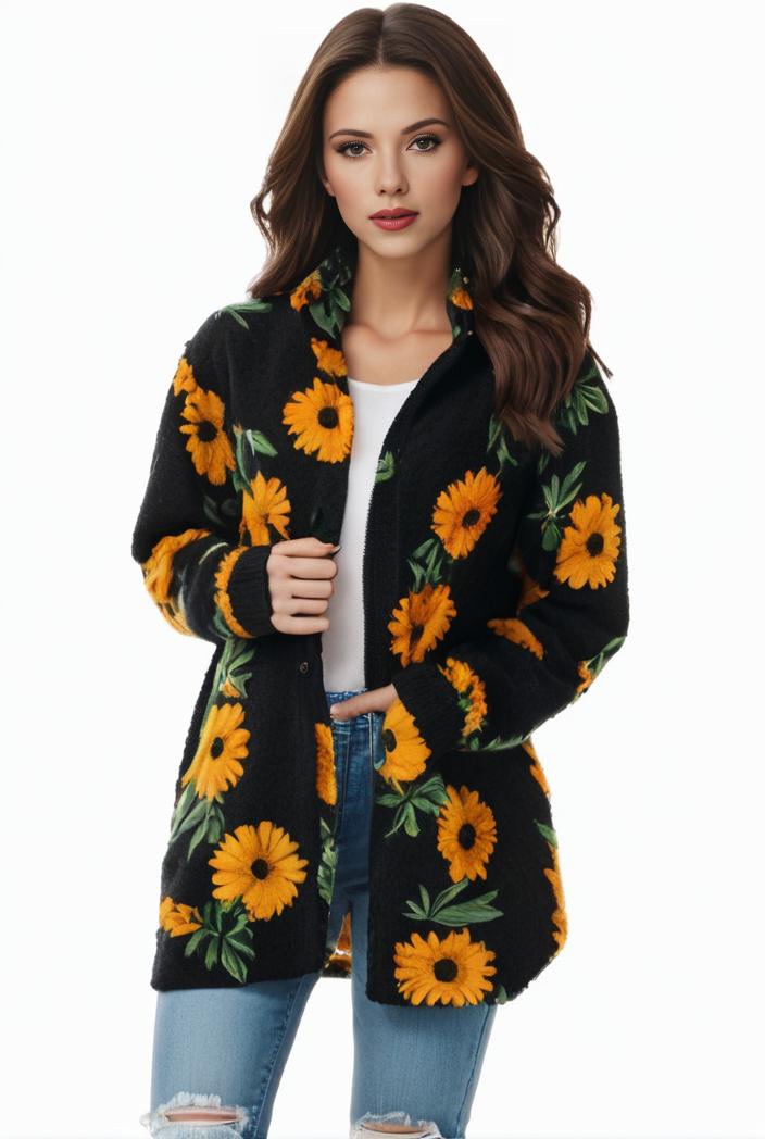 plus size halloween coat women s pus allover cat pumpkin print long sleeve open front medium stretch cardigan overcoat 114077