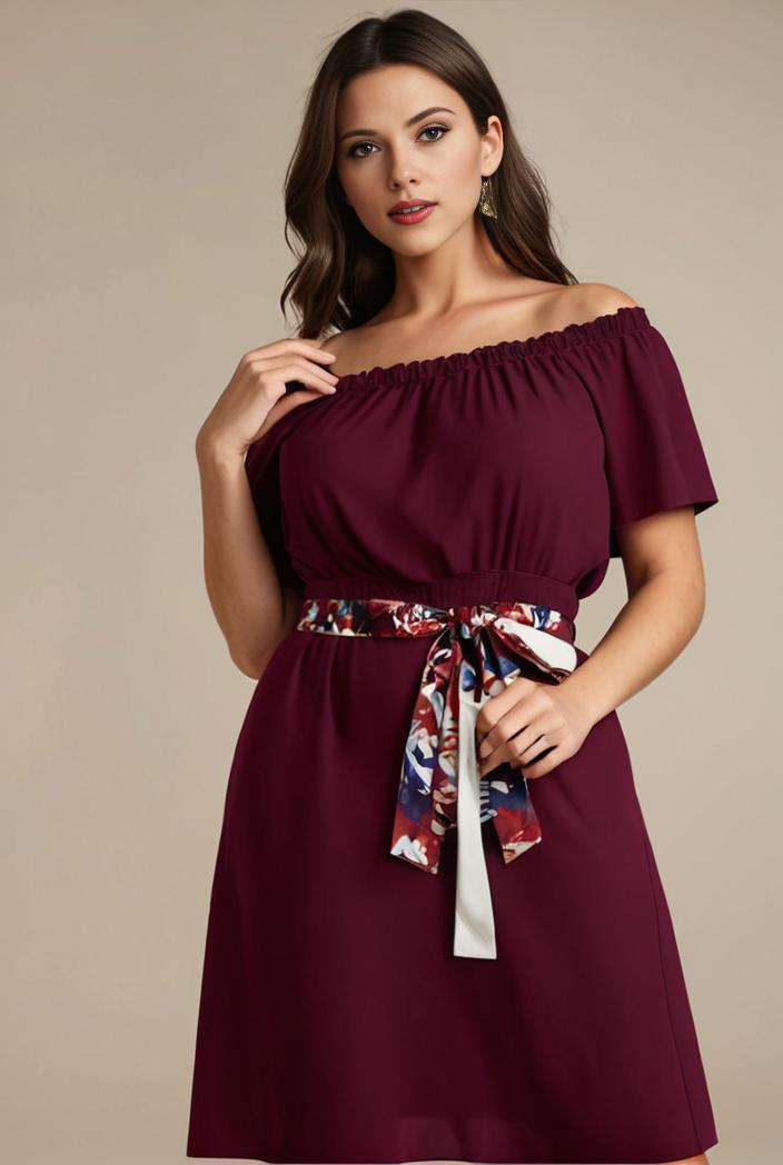 plus size simple chiffon pleated a line round neckline bridesmaid dress 118676