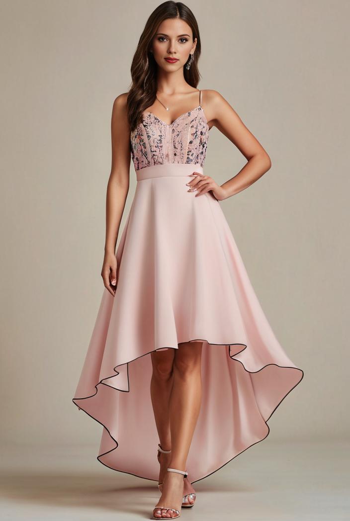sleeveless v back tulle high low sequin appliques evening dresses 120559