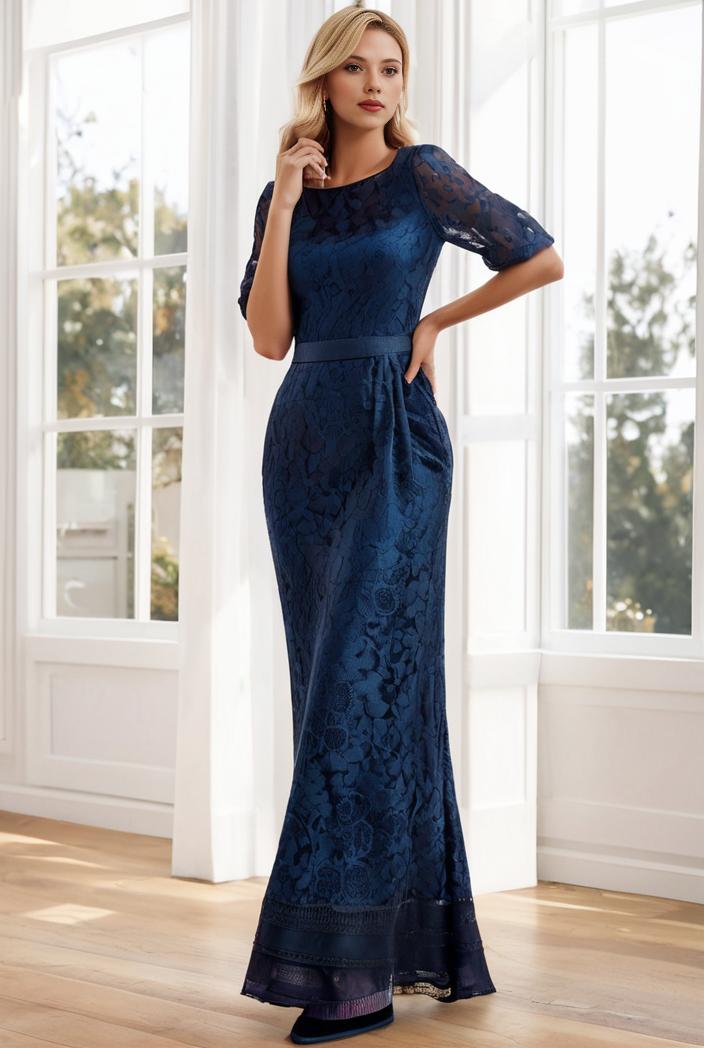 3 4 sleeve bodycon plunging back sequin evening dress 122497
