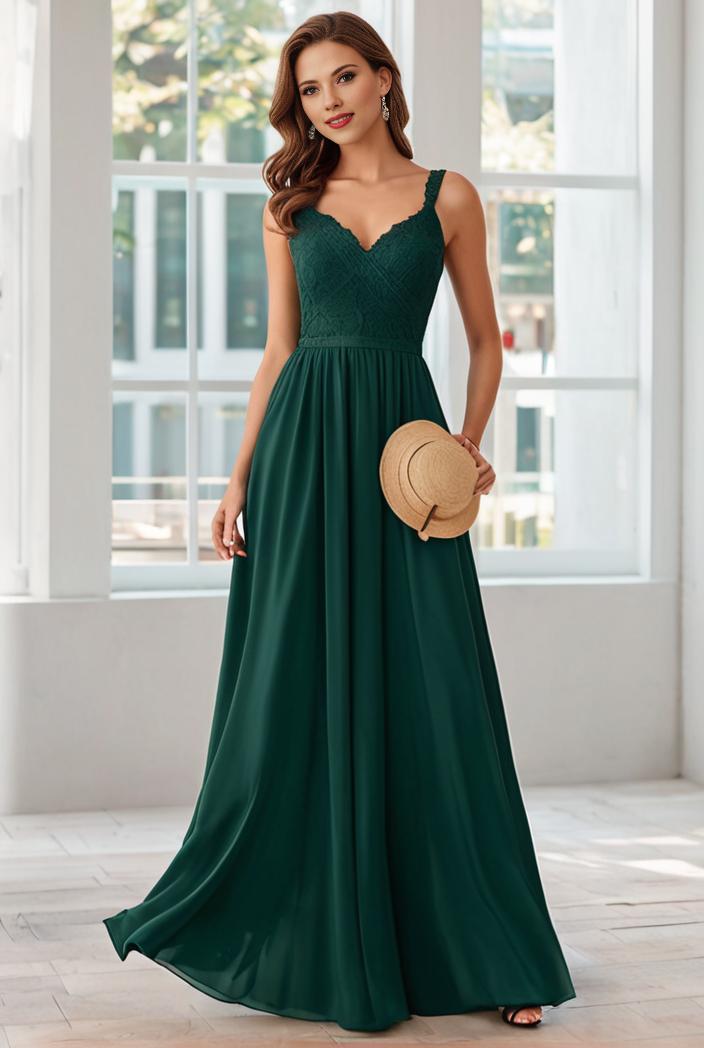 convertible chiffon lace open back spaghetti straps bridesmaid dress 123091
