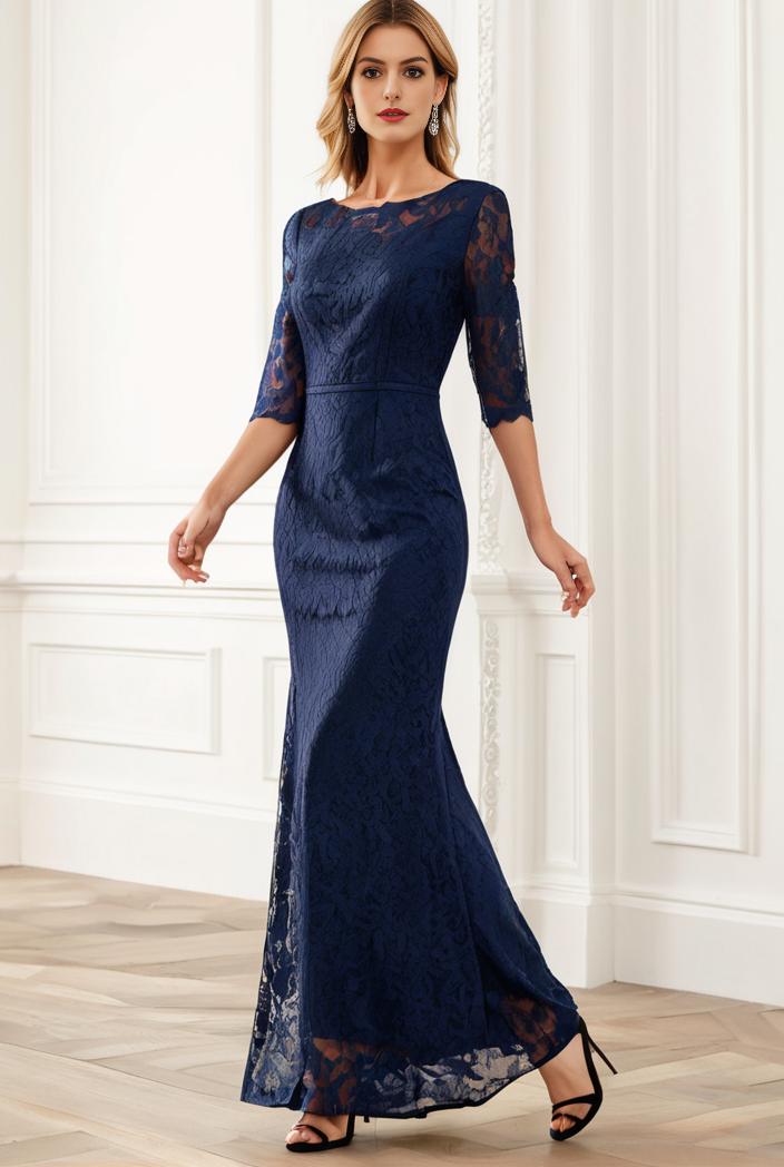 3 4 sleeve bodycon plunging back sequin evening dress 112312