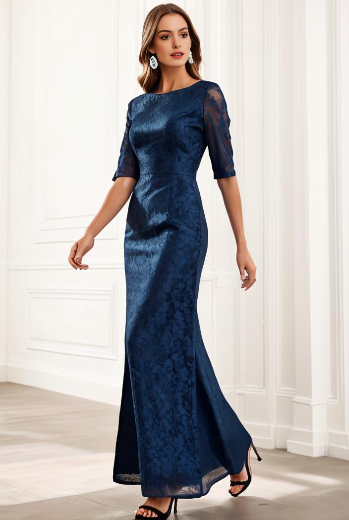 3 4 sleeve bodycon plunging back sequin evening dress 112314