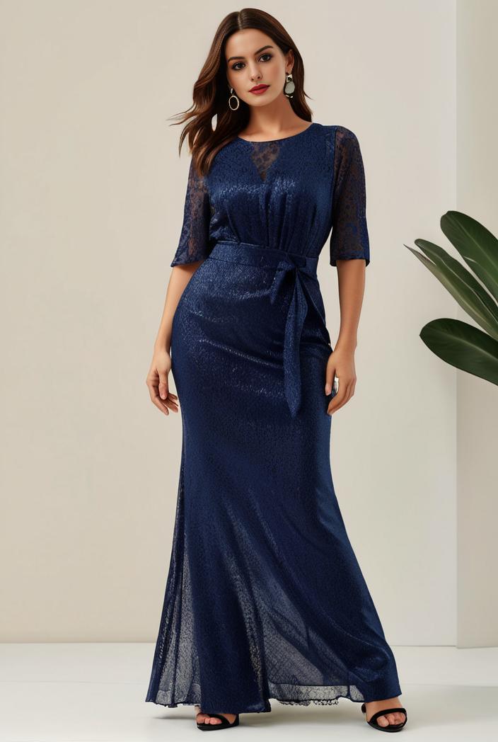 3 4 sleeve bodycon plunging back sequin evening dress 112320