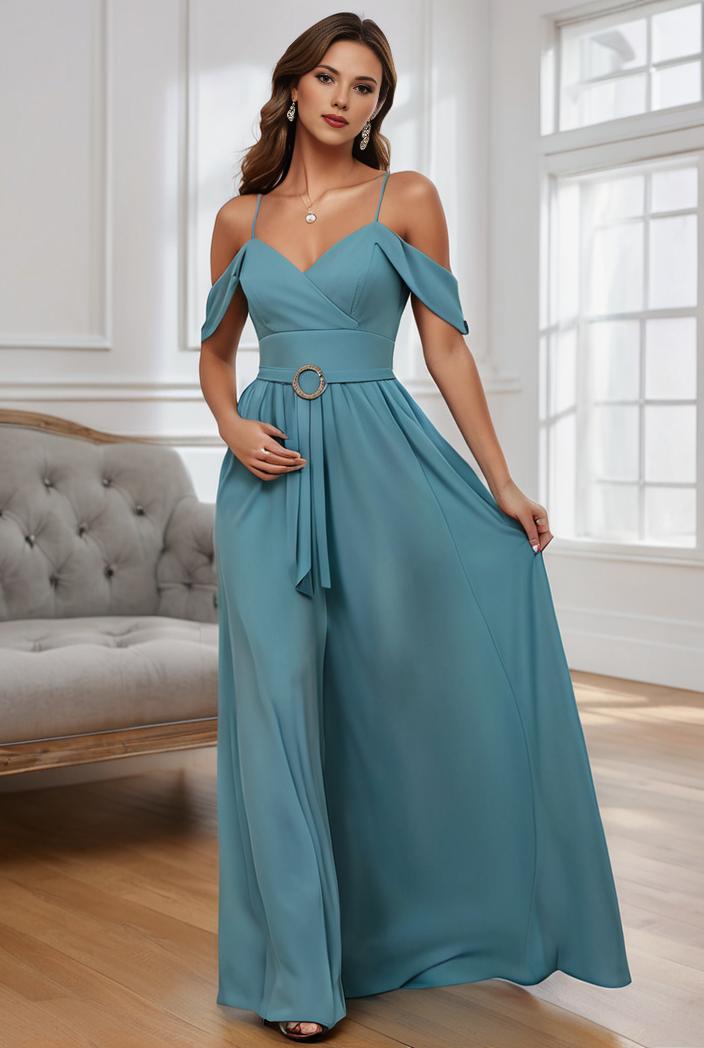 off shoulder spaghetti strap a line maternity dress 129984