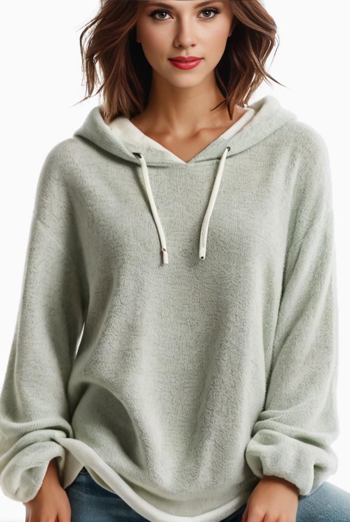 plus size casual hoodie women s plus solid ribbed long sleeve slight stretch hoodie drawstring sweatshirt 131423