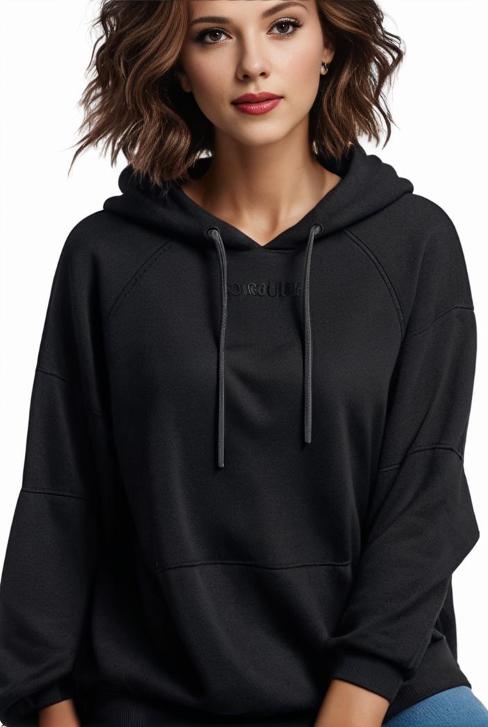 plus size casual hoodie women s plus solid ribbed long sleeve slight stretch hoodie drawstring sweatshirt 131429
