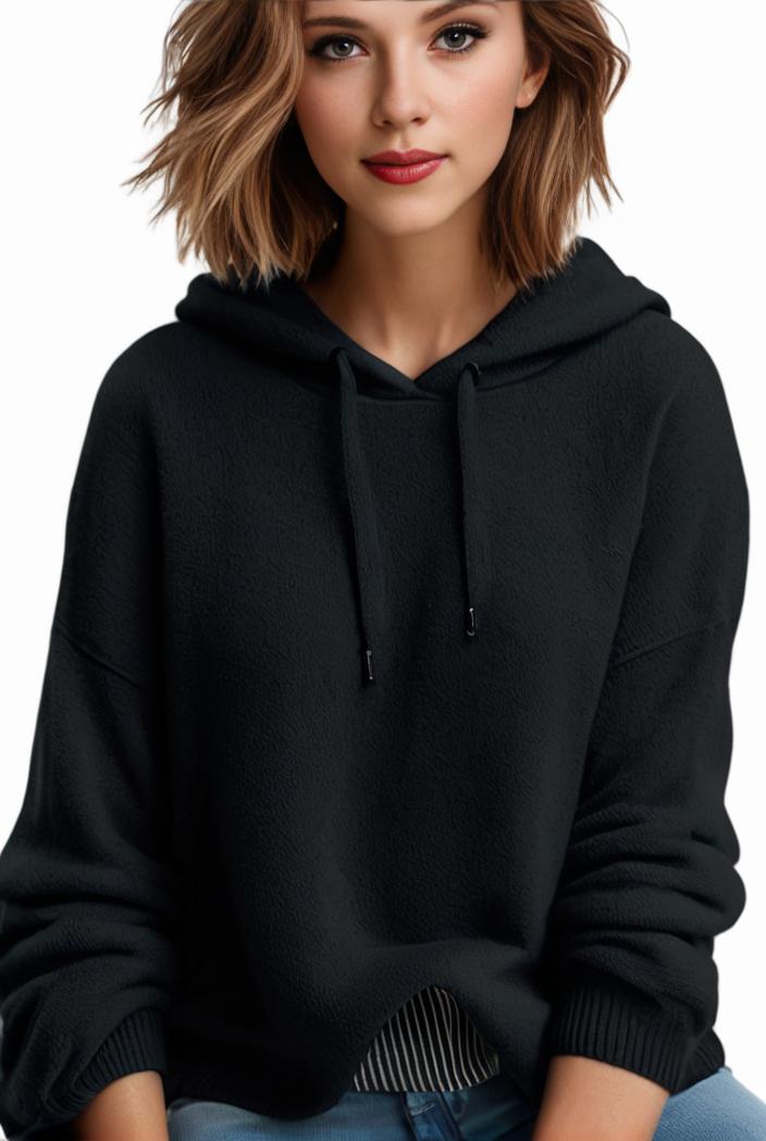 plus size casual hoodie women s plus solid ribbed long sleeve slight stretch hoodie drawstring sweatshirt 131432