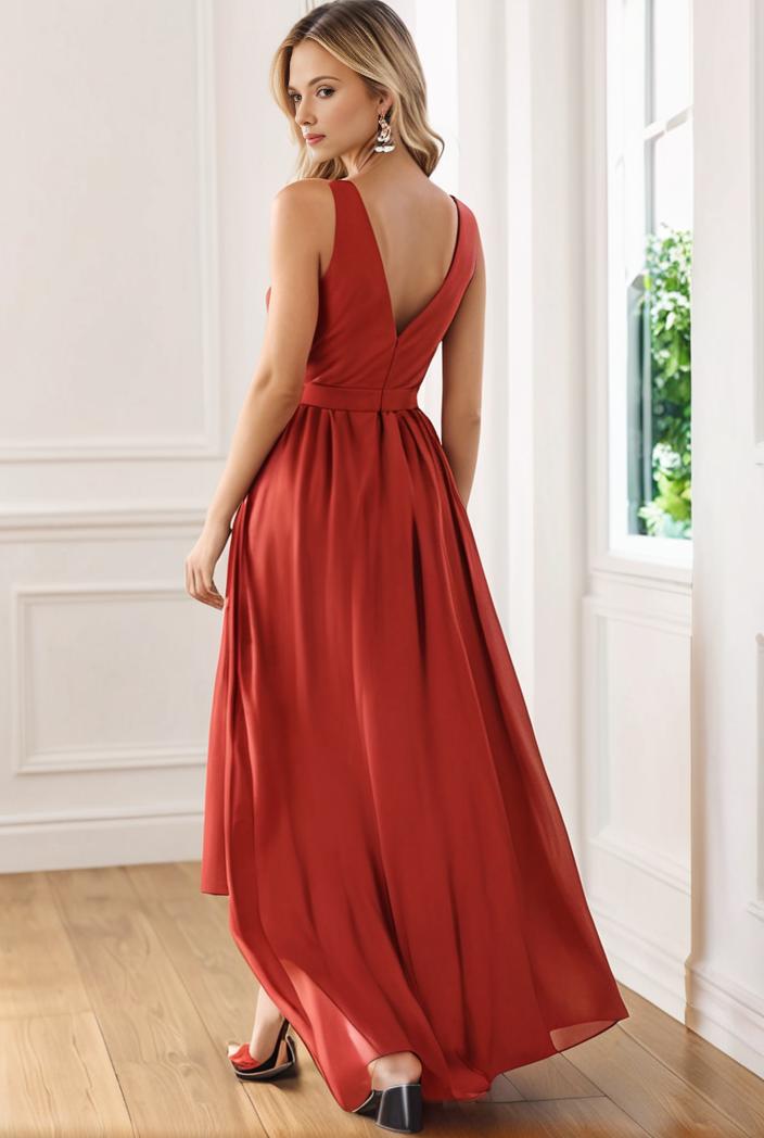 sleeveless v back tulle high low sequin appliques evening dresses 138867
