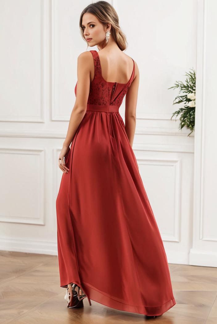 sleeveless v back tulle high low sequin appliques evening dresses 138868
