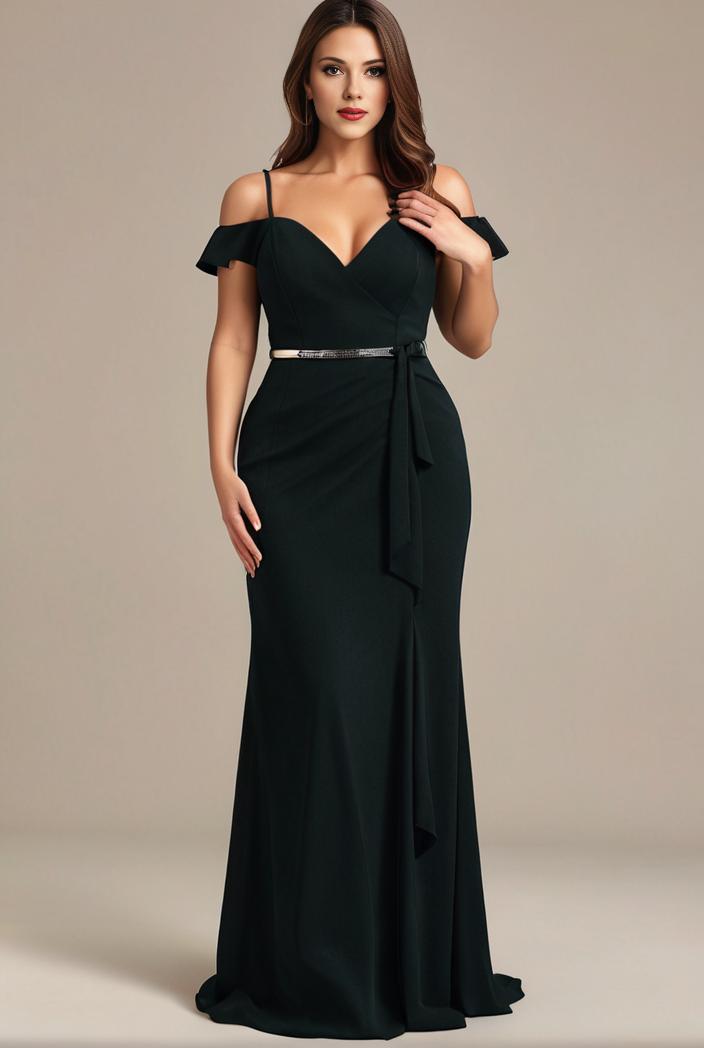stylish plus size bodycon deep v neck sequin evening dress 140072
