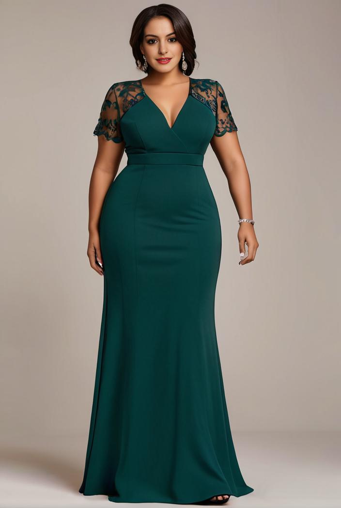 deep v neck sequin short sleeve high side front slit mother of the bride dress 113860