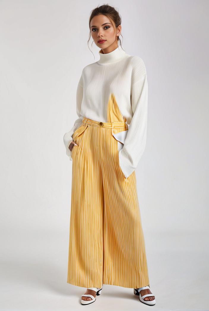 pleated high waist commuting temperament maxi dress 115849
