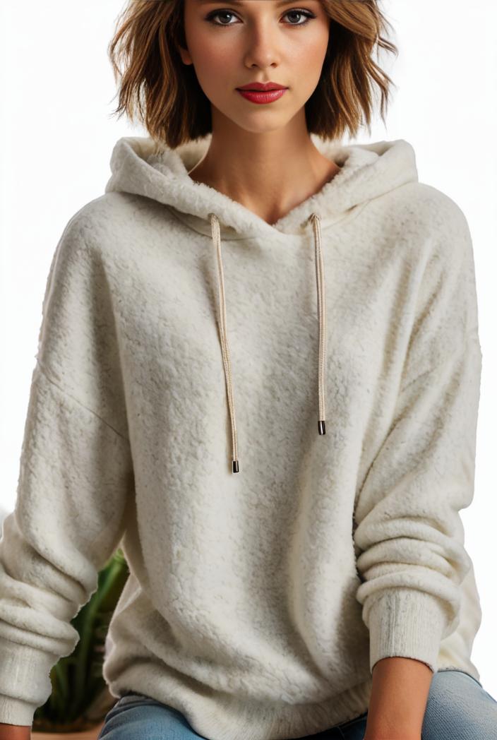 plus size casual hoodie women s plus solid ribbed long sleeve slight stretch hoodie drawstring sweatshirt 135552