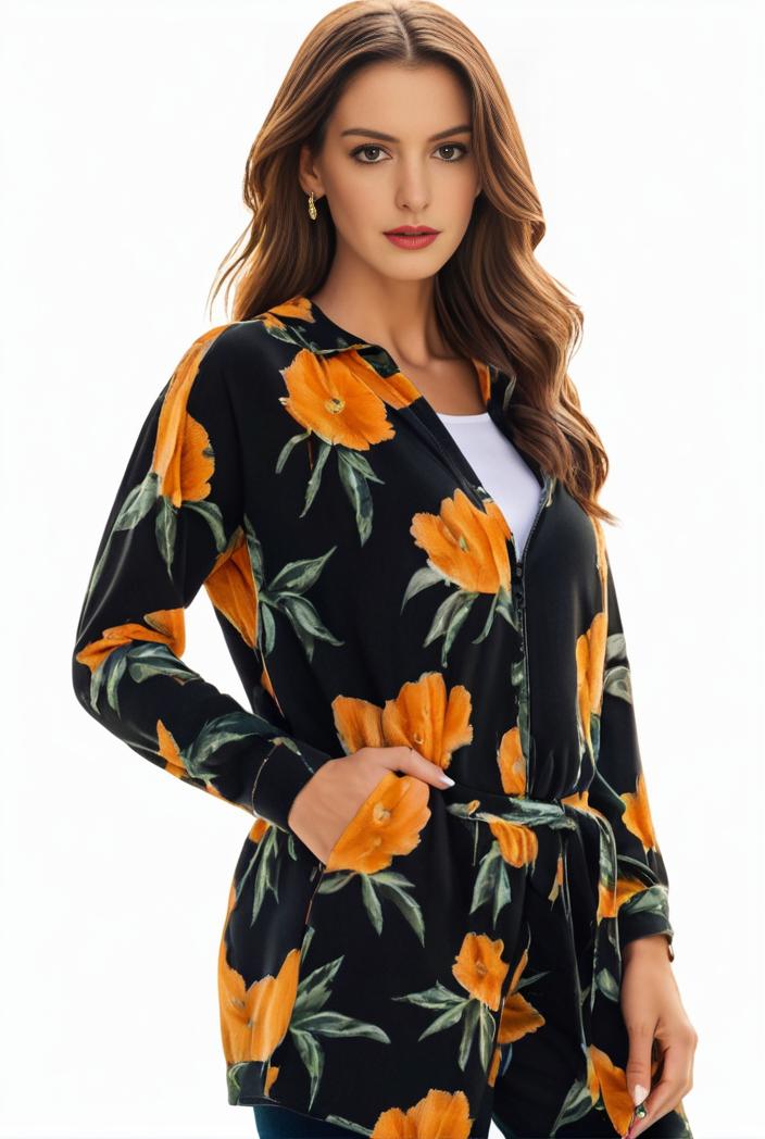 plus size halloween coat women s pus allover cat pumpkin print long sleeve open front medium stretch cardigan overcoat 148486