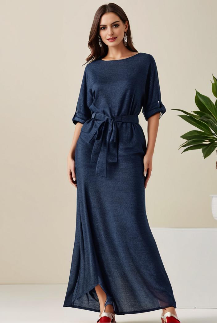 3 4 sleeve bodycon plunging back sequin evening dress 108179