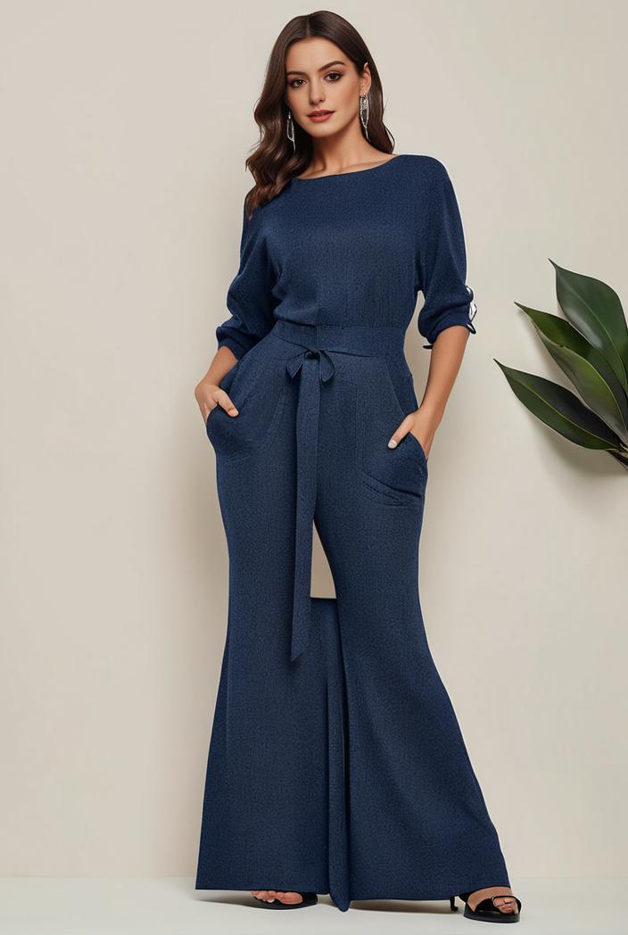 3 4 sleeve bodycon plunging back sequin evening dress 108181