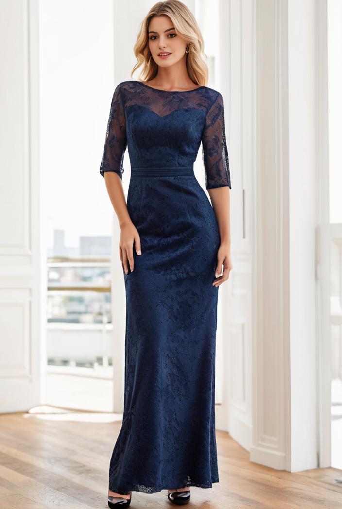 3 4 sleeve bodycon plunging back sequin evening dress 108196