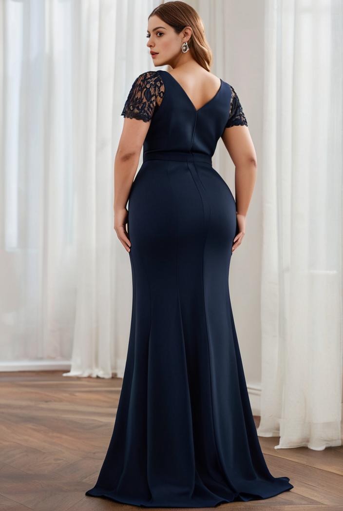 deep v neck sequin short sleeve high side front slit mother of the bride dress 120425