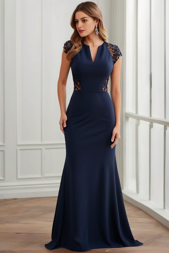 deep v neck sequin short sleeve high side front slit mother of the bride dress 120427