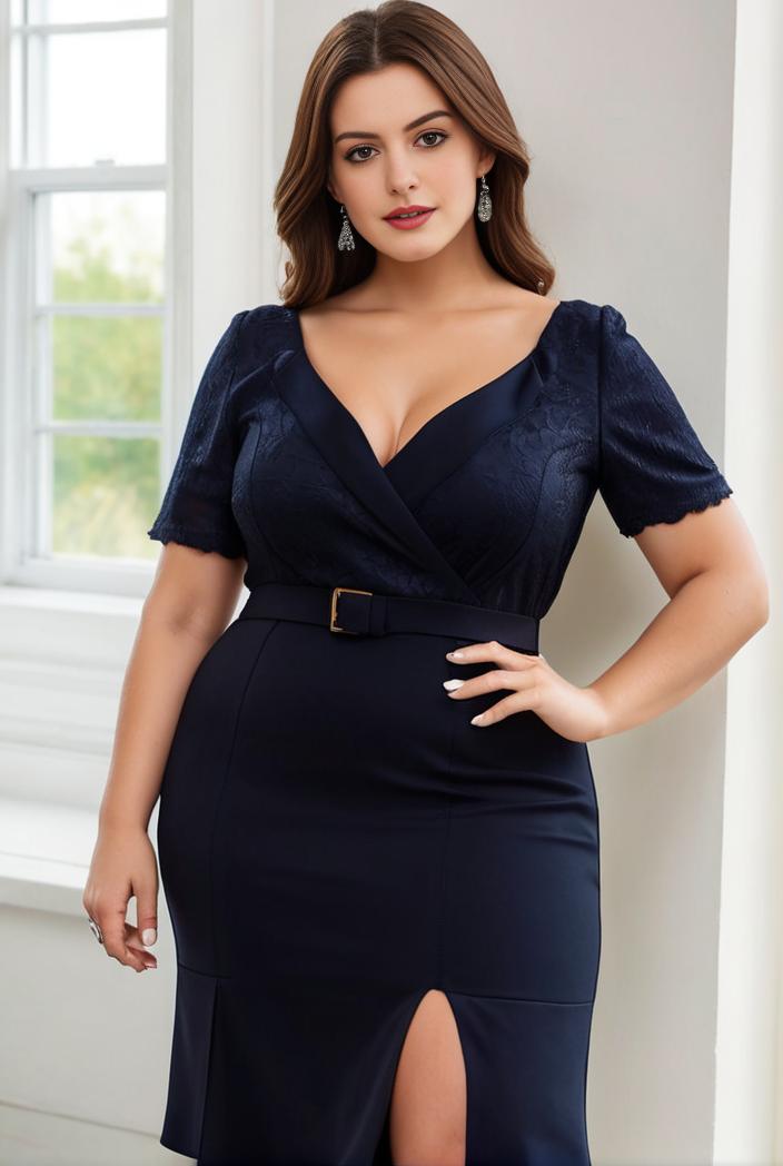 deep v neck sequin short sleeve high side front slit mother of the bride dress 120435