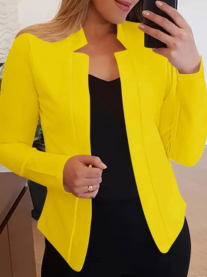 Sophisticated Long Sleeve Slim Fit Blazer for Women's Work Attire