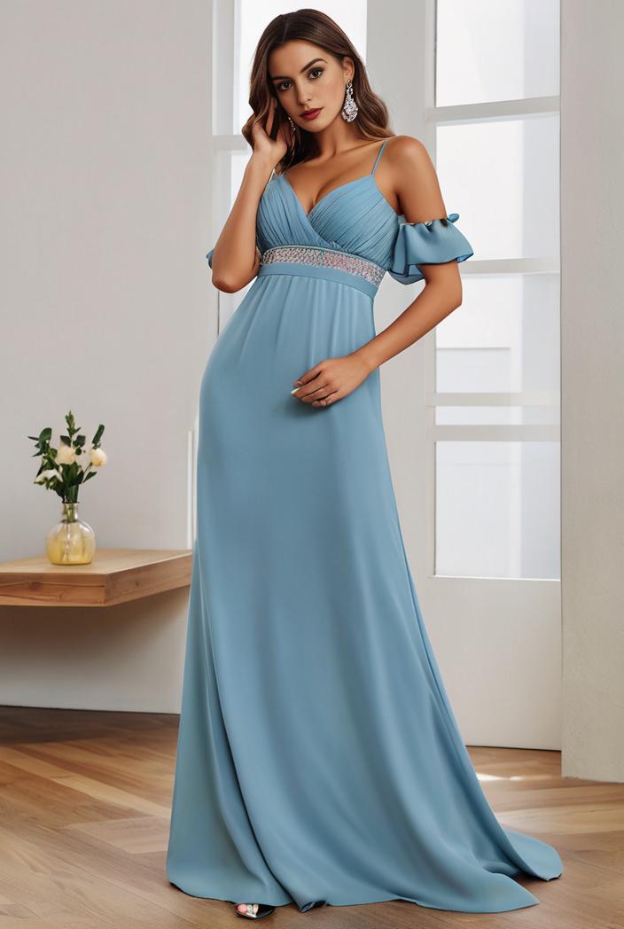 off shoulder spaghetti strap a line maternity dress 125550