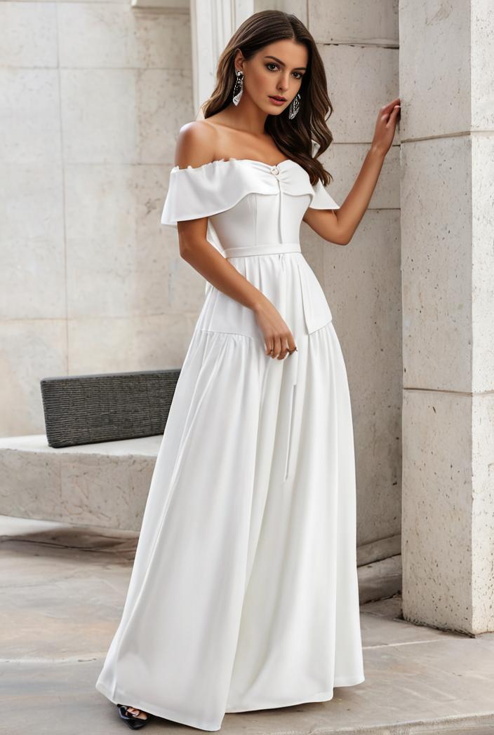 off shoulder spaghetti strap a line maternity dress 125553