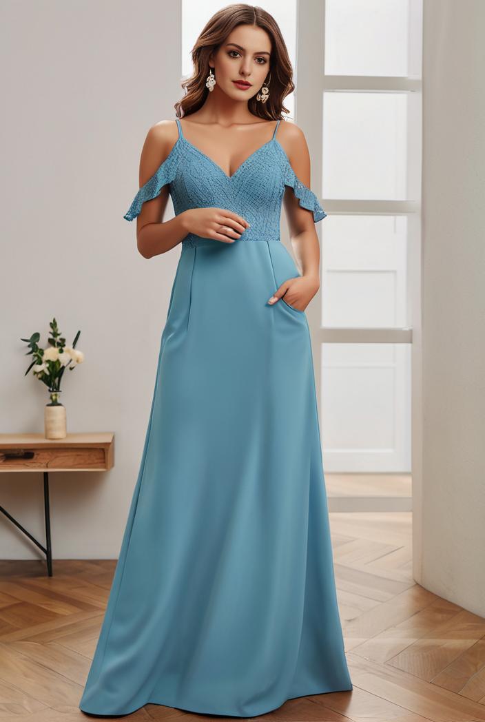 off shoulder spaghetti strap a line maternity dress 125582