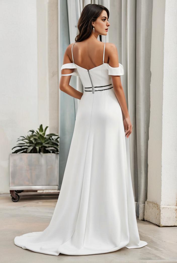 off shoulder spaghetti strap a line maternity dress 125593