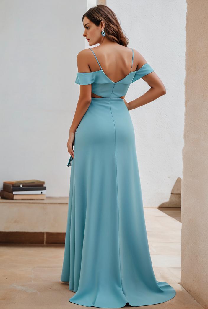 off shoulder spaghetti strap a line maternity dress 125608