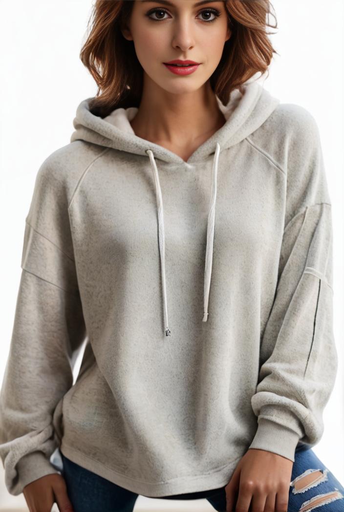 plus size casual hoodie women s plus solid ribbed long sleeve slight stretch hoodie drawstring sweatshirt 126874