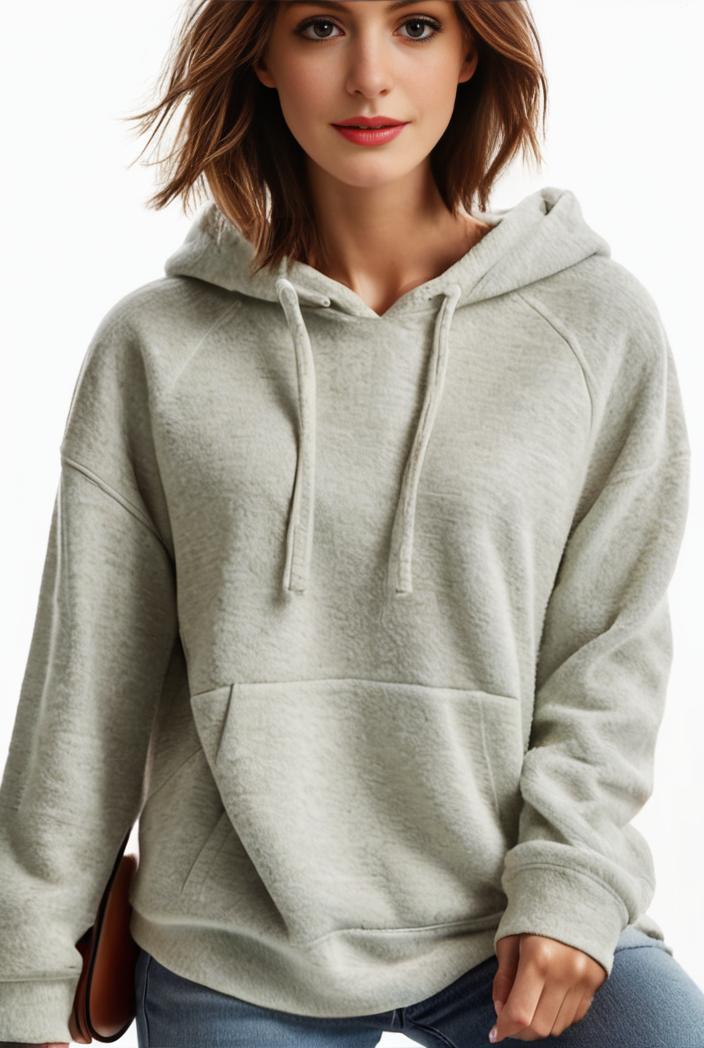 plus size casual hoodie women s plus solid ribbed long sleeve slight stretch hoodie drawstring sweatshirt 126876