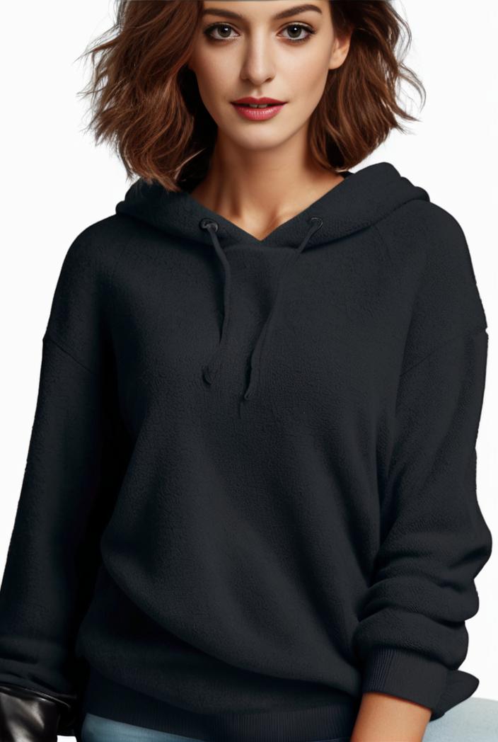 plus size casual hoodie women s plus solid ribbed long sleeve slight stretch hoodie drawstring sweatshirt 126885