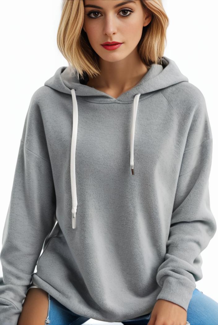 plus size casual hoodie women s plus solid ribbed long sleeve slight stretch hoodie drawstring sweatshirt 126899