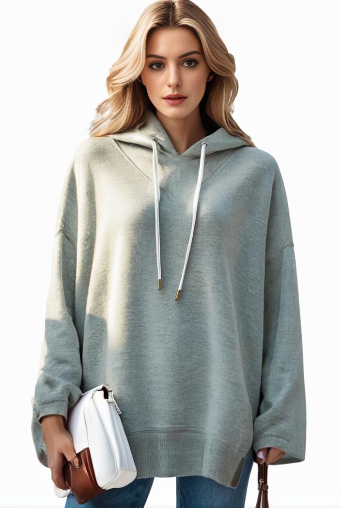plus size casual hoodie women s plus solid ribbed long sleeve slight stretch hoodie drawstring sweatshirt 126908