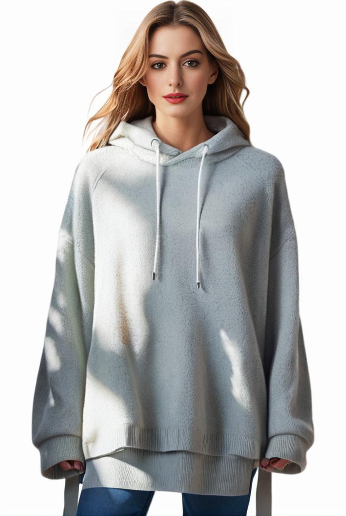 plus size casual hoodie women s plus solid ribbed long sleeve slight stretch hoodie drawstring sweatshirt 126909