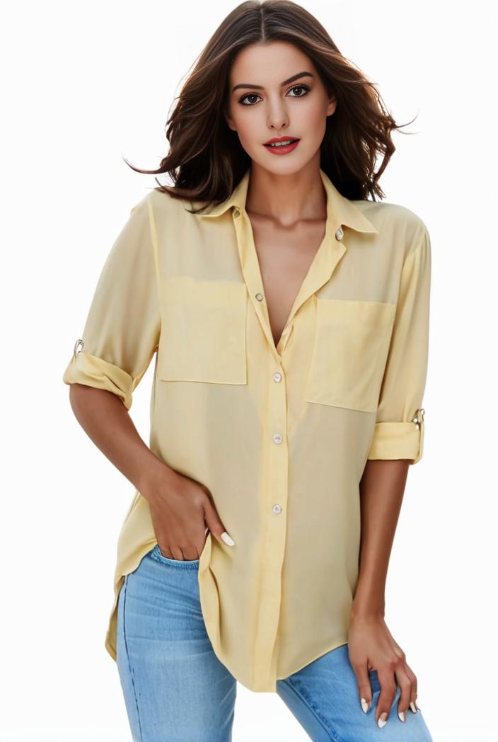 plus size formal shirt women s plus plain long sleeve turn down collar button up workwear shirt 127517