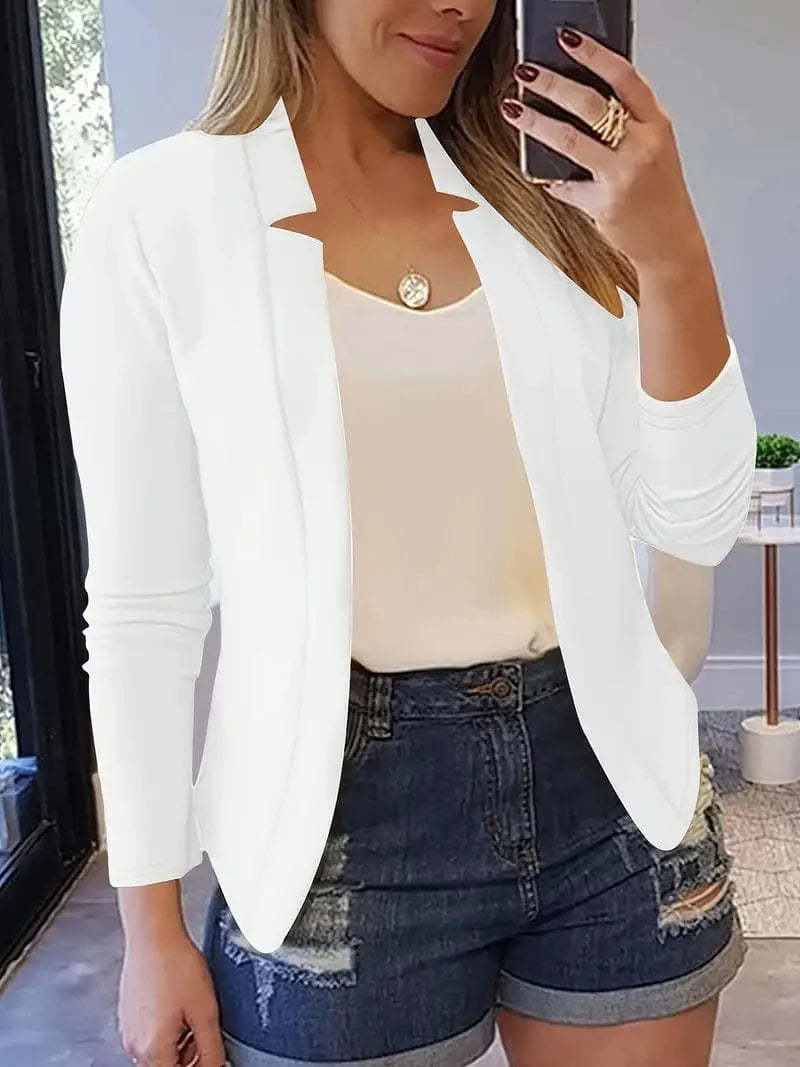 Sophisticated Long Sleeve Slim Fit Blazer for Women's Work Attire