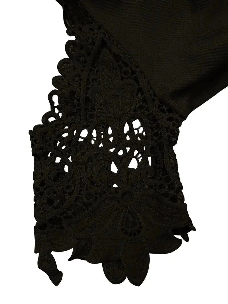 Zipper Detail Cold Shoulder Lace Top, Stylish V Neck Short Sleeve T-Shirt, Everyday Casual Women's Top