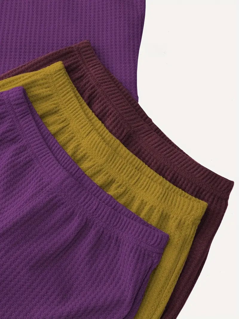 3 Sets of Two-Piece Loungewear, Including 3 Cami Tops and 3 Elastic Shorts for Women